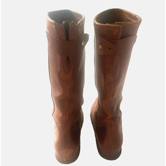 Stuart Weitzman Womens Sz 8.5  Leather Wedge Pull On Short Boots Brown Casual - Picture 4 of 16